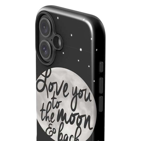 To The Moon And Back BW iPhone 16 Impact Case